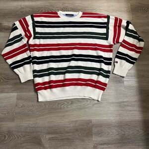Tommy Hilfiger Multi Color Knit Golf Striped Sweater